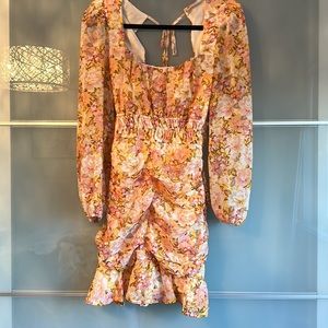 Ruffled beautiful floral sheer dress